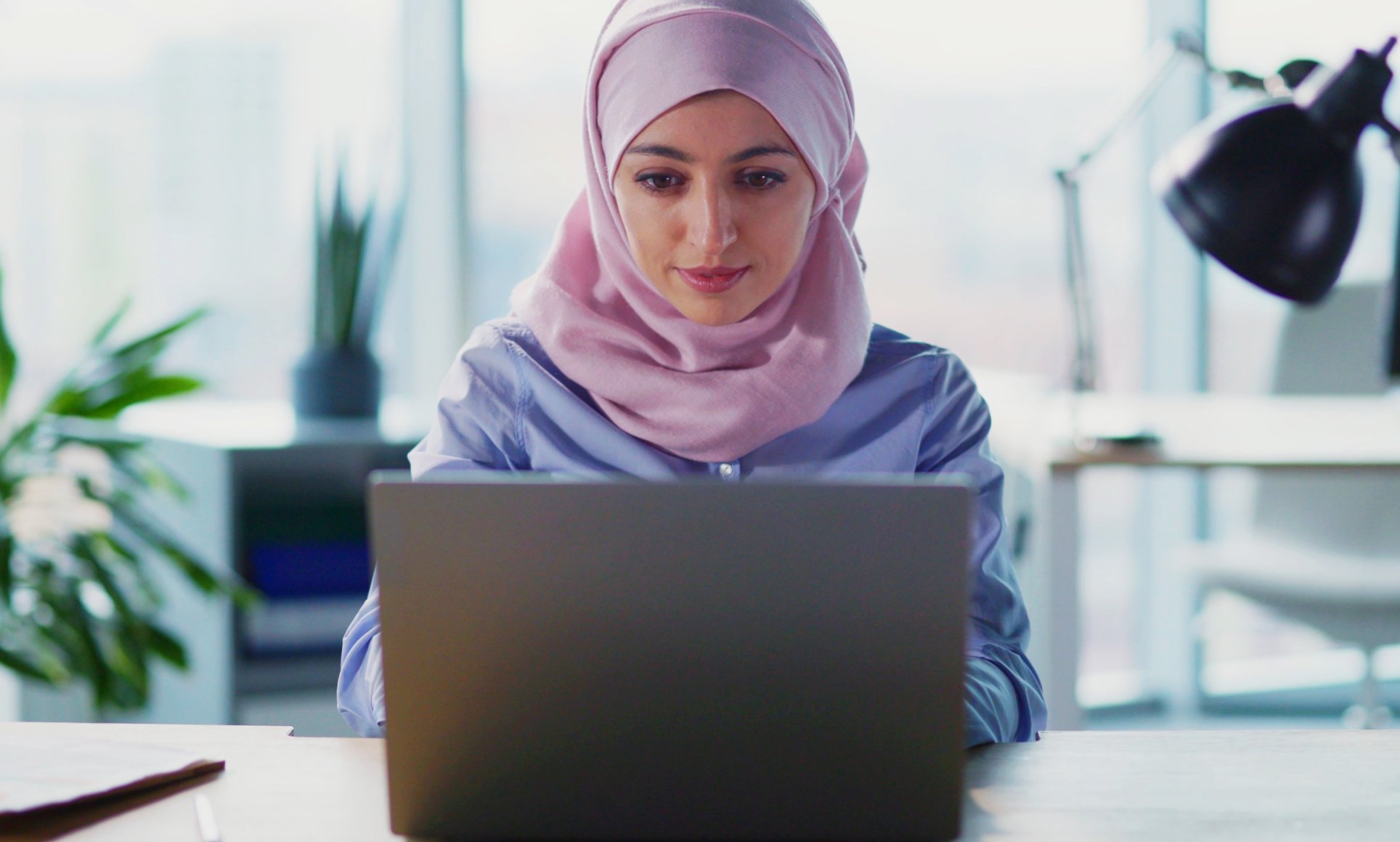 woman on computer